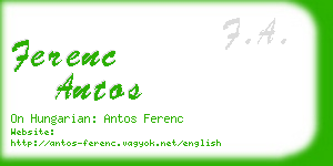 ferenc antos business card